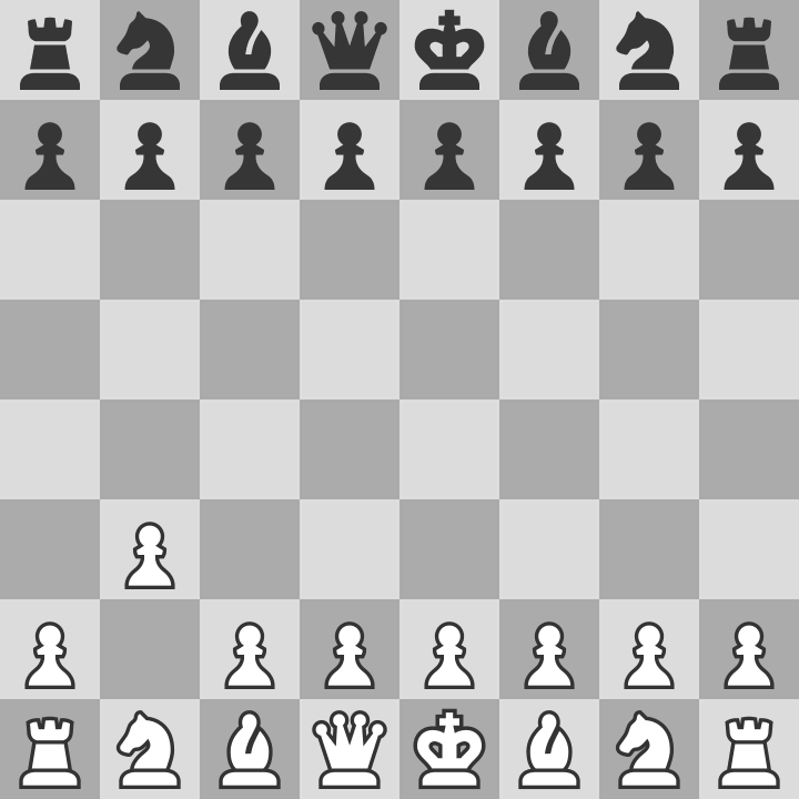 Chessboard with 1. b3 played
